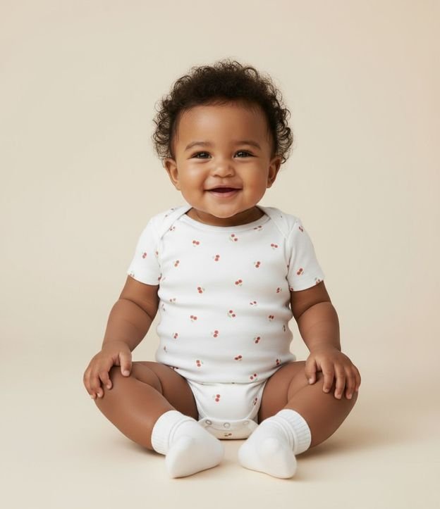 Body Infantil con Estampa de Cereza - Talle RN a 18 Meses