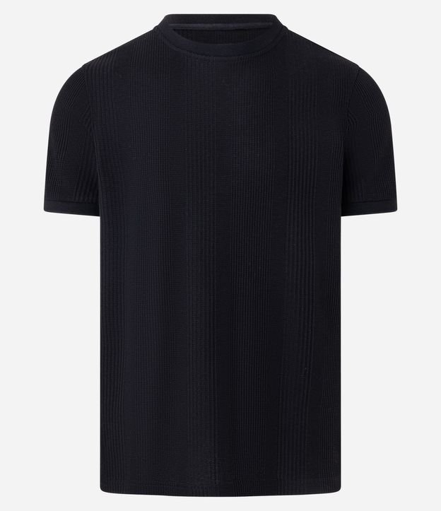 Remera Regular con Cuello Redondo y Textura Vertical 6