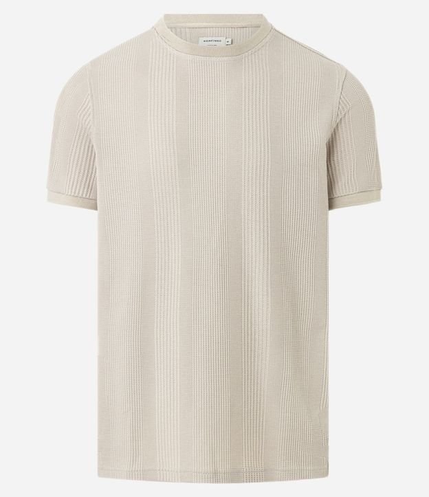 Remera Regular con Cuello Redondo y Textura Vertical 4