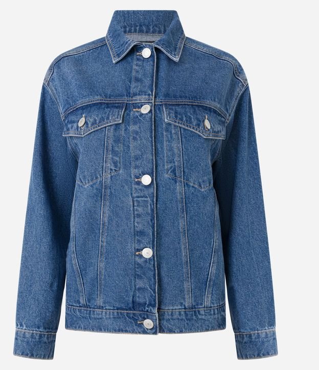 Campera Trucker Amplia en Jeans con Bolsillos 6