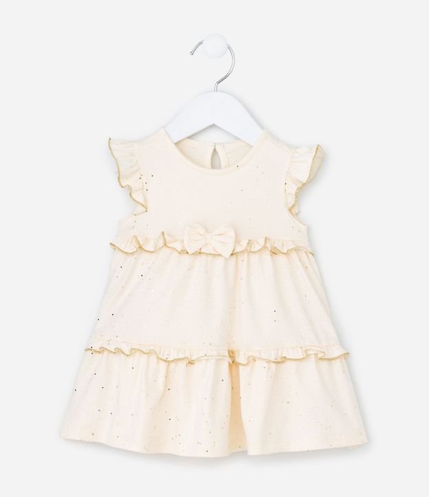 Vestido Infantil con Volados y Aplicación de Brillos - Talle 0 a 18 meses 1