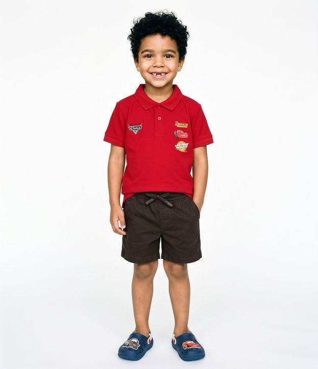 Remera Polo en Piquet con Estampa Carros - Talle 2 A 6 años