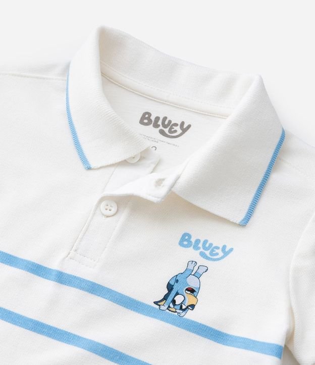 Remera Polo Infantil en Piquet con Estampa de Rayas Bluey - Talle 2 a 6 años 5