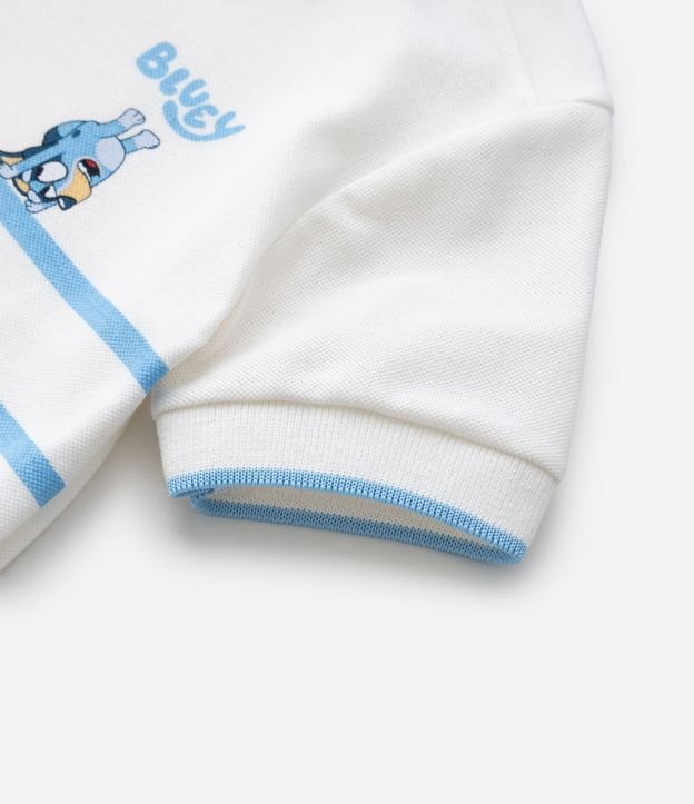 Remera Polo Infantil en Piquet con Estampa de Rayas Bluey - Talle 2 a 6 años 6