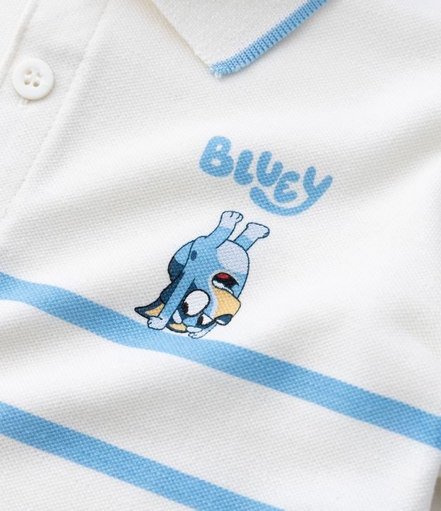 Remera Polo Infantil en Piquet con Estampa de Rayas Bluey - Talle 2 a 6 años 7