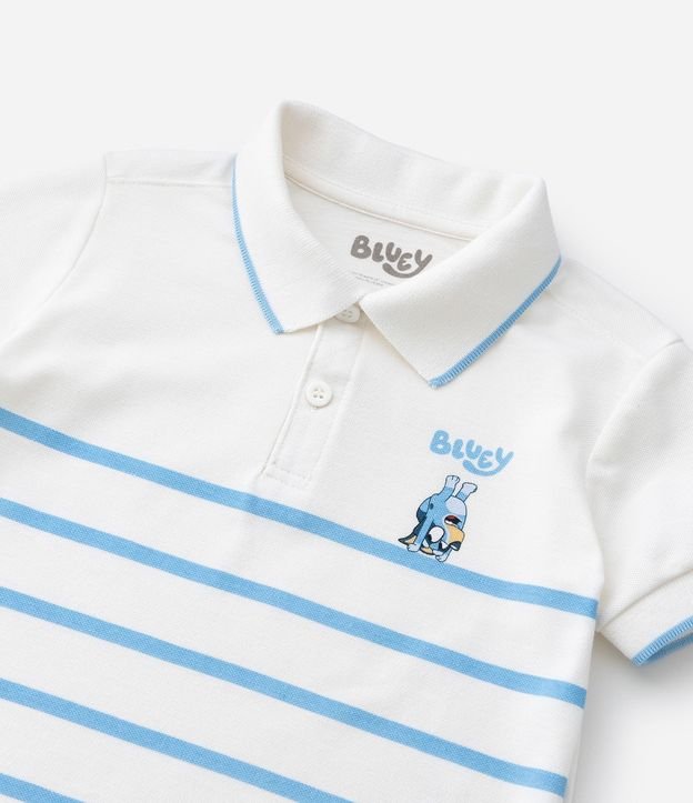 Remera Polo Infantil en Piquet con Estampa de Rayas Bluey - Talle 2 a 6 años 8