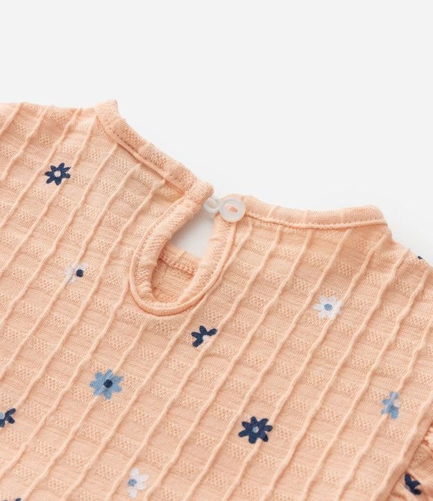 Vestido Body Infantil con Estampa Floral y Texturizado - Talle 0 a 18 Meses 5