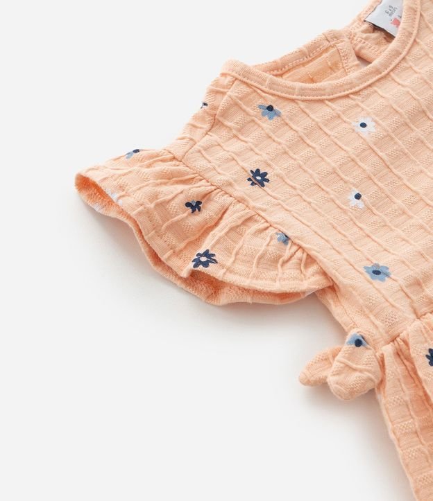 Vestido Body Infantil con Estampa Floral y Texturizado - Talle 0 a 18 Meses 7