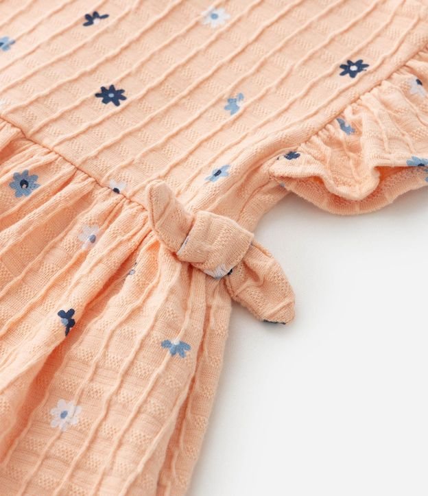 Vestido Body Infantil con Estampa Floral y Texturizado - Talle 0 a 18 Meses 8