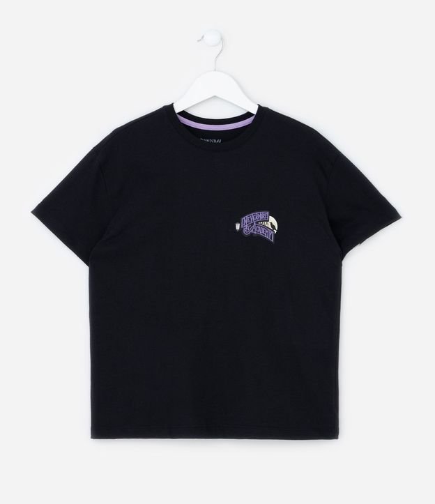 Remera Infantil con Estampa Frente y Espalda Wednesday - Talle 5 a 14 años
