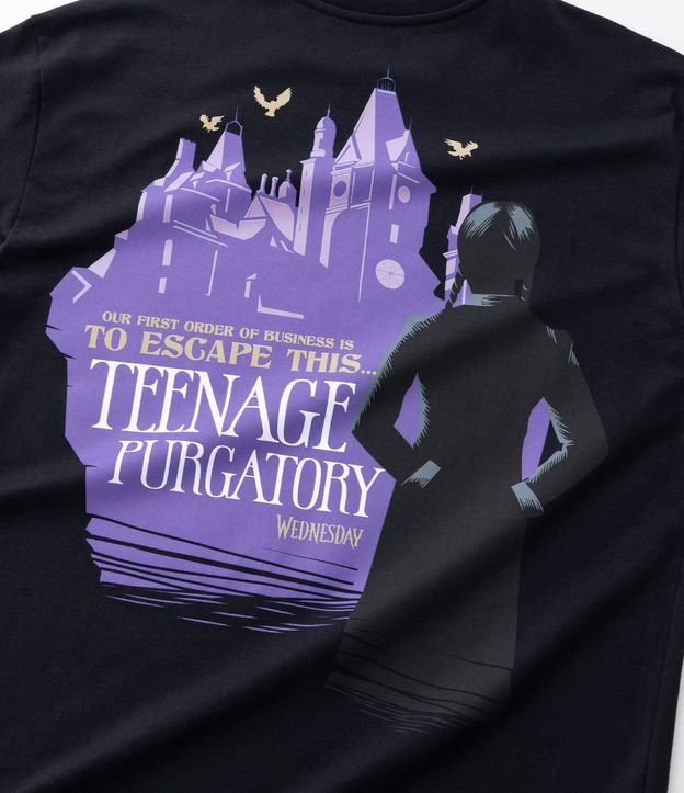 Remera Infantil con Estampa Frente y Espalda Wednesday - Talle 5 a 14 años 5