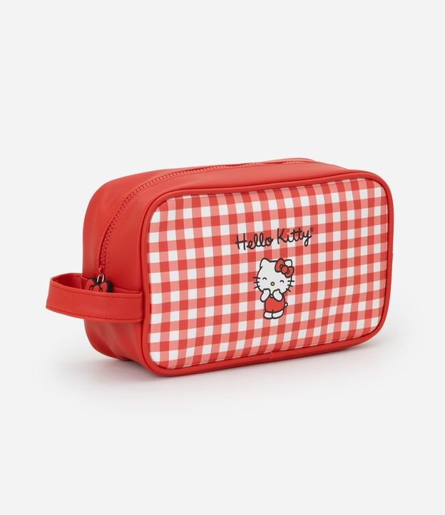 Neceser Grande en PU con Estampa de Cuadros Hello Kitty