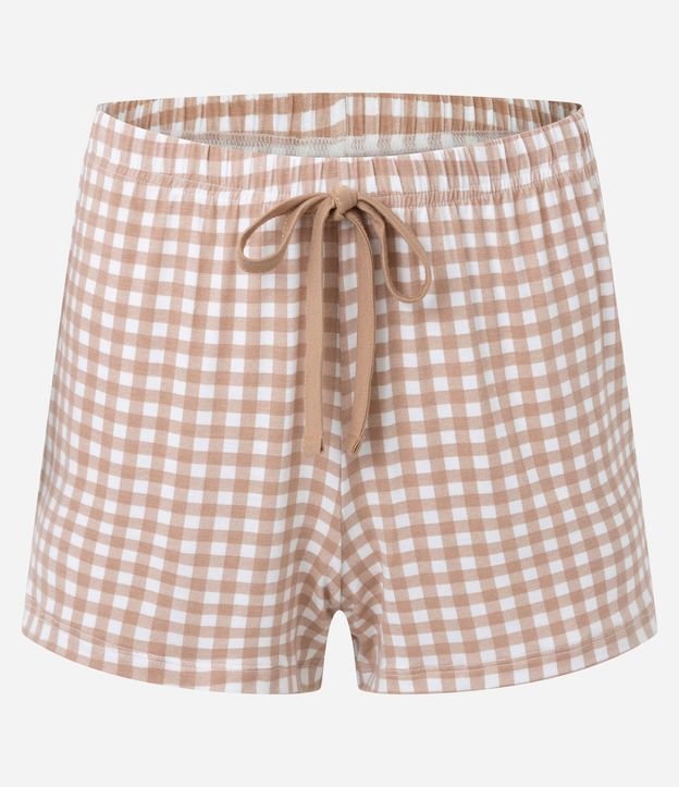 Pijama Short Doll en Viscosa con Estampado Snoopy y Short de Cuadros 7
