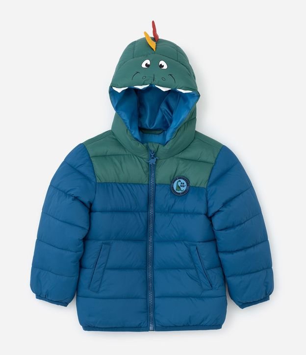 Campera Infantil Puffer con Capucha de Dinosaurio – Talle 1 a 6 años 2