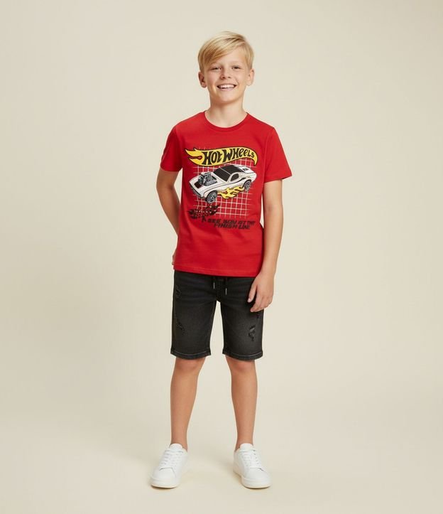 Remera Infantil con Estampa Hot Wheels - Talle 4 a 10 años