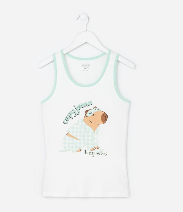 Pijama corto Infantil con Estampa de Carpincho - Tam  5 al 14 años 2