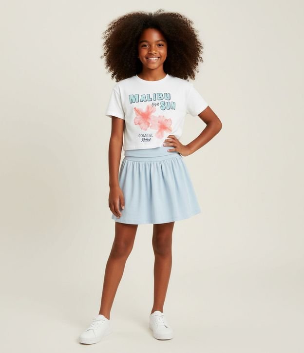 Short Pollera Infantil con Cintura Dobrado - Talle 5 a 14 años 1