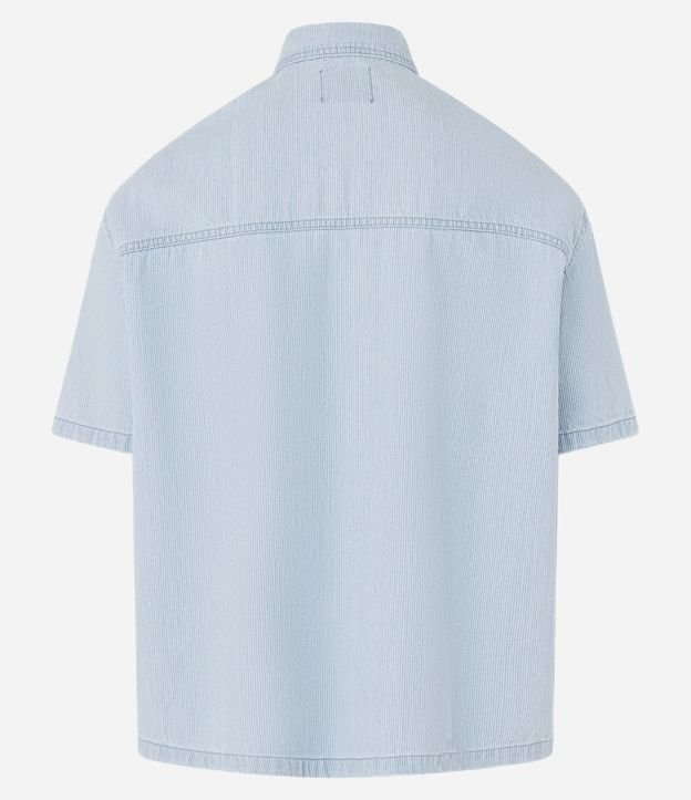 Camisa Boxy en Jeans con Estampa de Rayas y Bolsillos 9