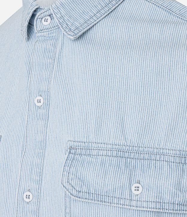 Camisa Boxy en Jeans con Estampa de Rayas y Bolsillos 10