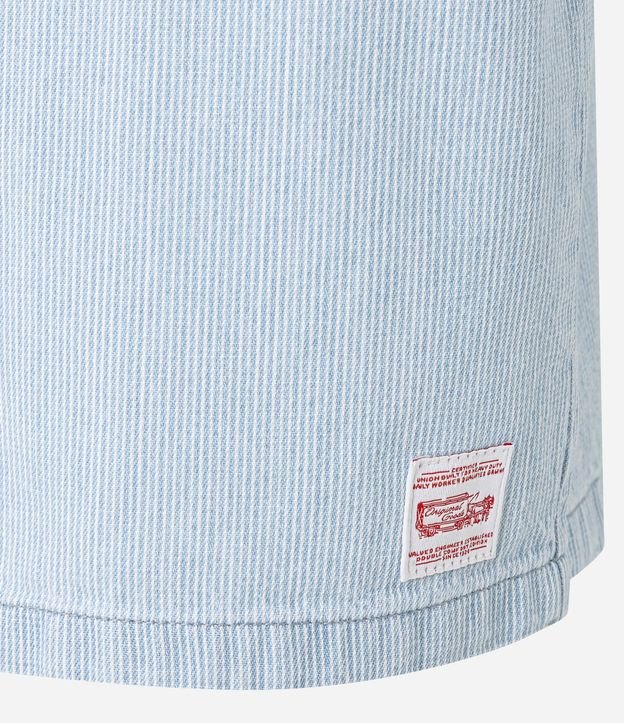 Camisa Boxy en Jeans con Estampa de Rayas y Bolsillos 12