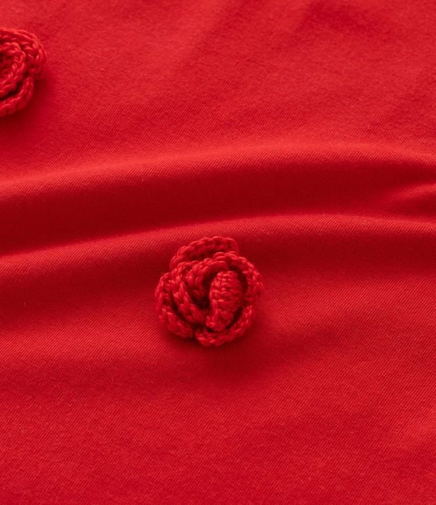 Remera Box Infantil con Aplicación de Flores en Ganchillo - Talle 5 a 14 años 5