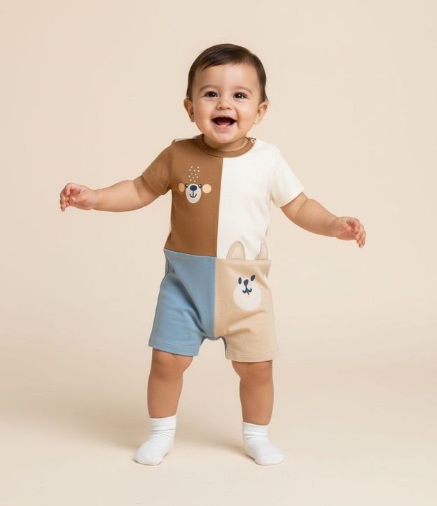 Enterito Infantil con Estampa de animalitos - Talle 0 a 18 meses 1
