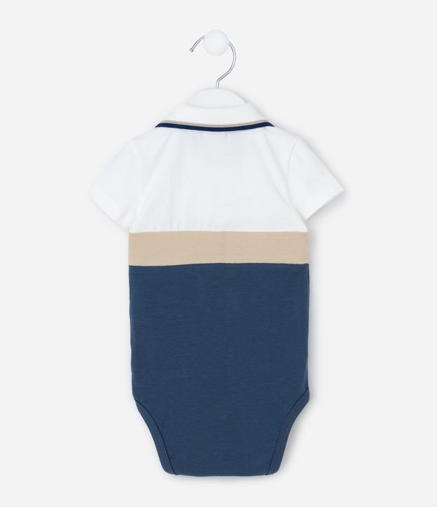 Body Infantil Cuello Polo y Estampa Bloques de Colores  - Talle 0 a 18 Meses 3