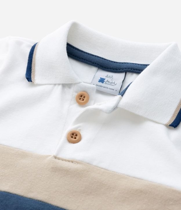 Body Infantil Cuello Polo y Estampa Bloques de Colores  - Talle 0 a 18 Meses 6