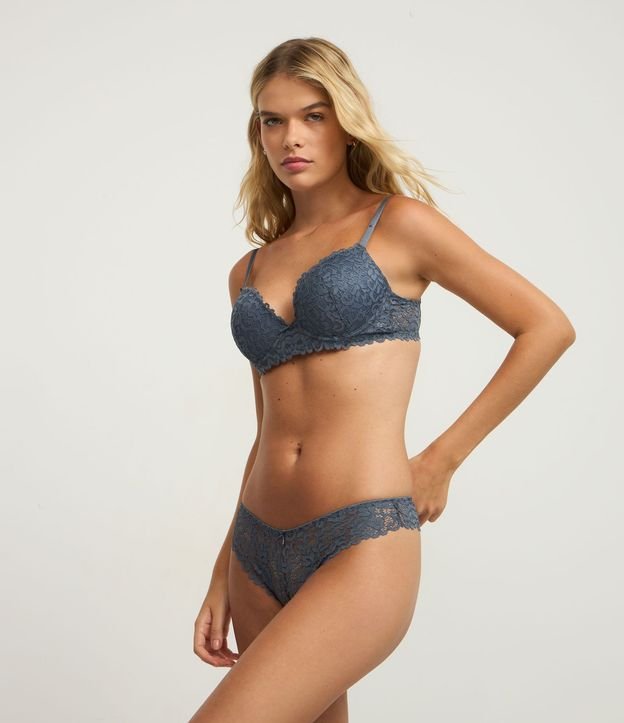 Bombacha Bikini Hilo con Poliamida Encaje