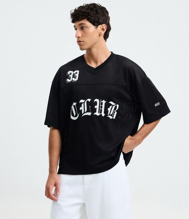Remera Boxy Sportcore con Estampado Lettering