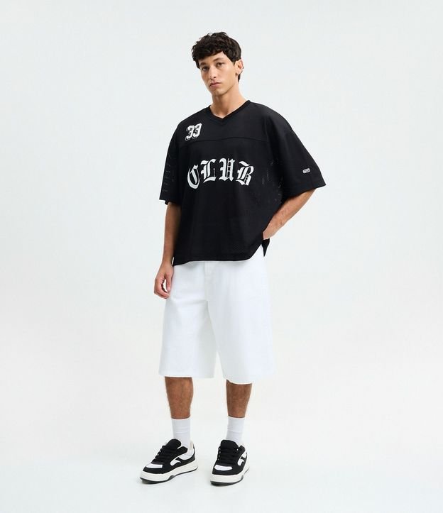 Remera Boxy Sportcore con Estampado Lettering 3