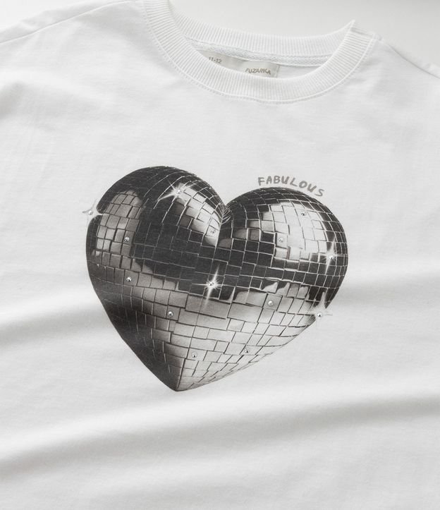 Remera Infantil Overboxy  com Estampa Globo de Corazón y Brillos - Talle 5 a 14 años 5