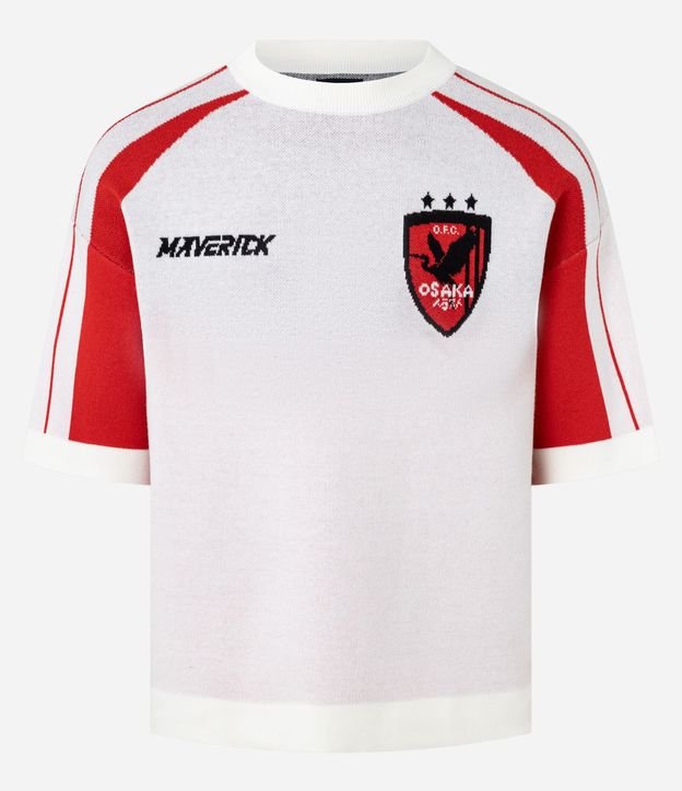 Camisa en Acrílico con Efecto Punto con Estampado Lettering