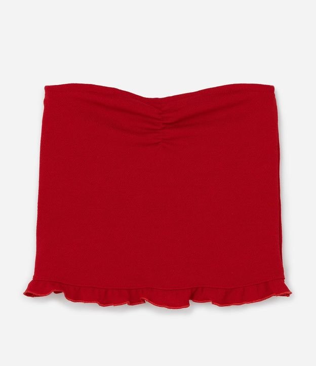 Blusa Infantil Sin breteles Texturizada con Bajo Ondulado - Talle 5 a 14 años