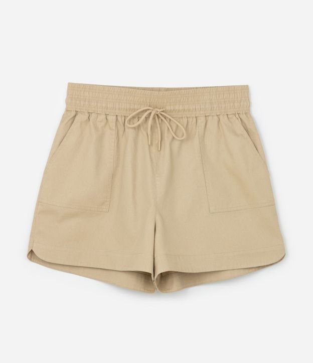 Short Comfy en Sarga con Cintura Elástica Curve & Plus Size