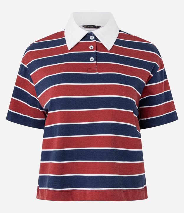 Blusa Polo en Algodón con Estampa de Rayas 5