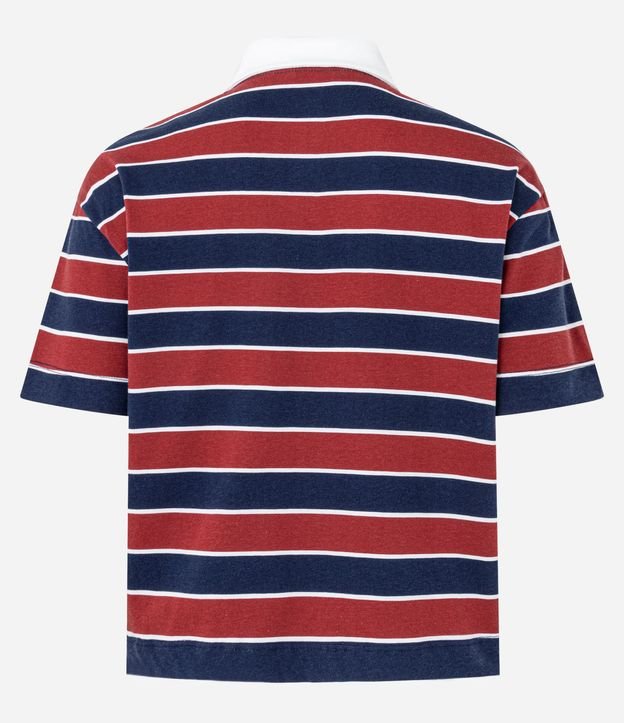 Blusa Polo en Algodón con Estampa de Rayas