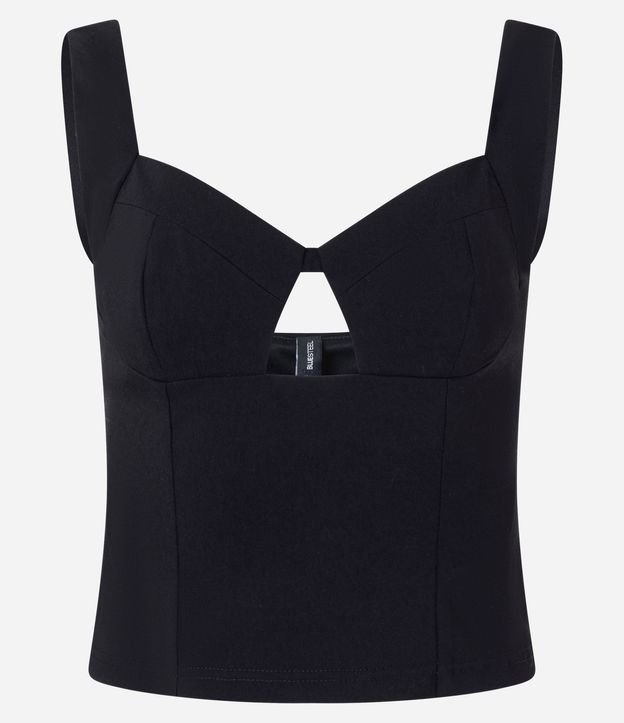 Blusa Cropped Bengalina con Recorte en el Escote 5