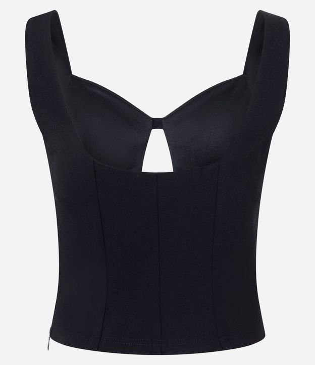 Blusa Cropped Bengalina con Recorte en el Escote 6