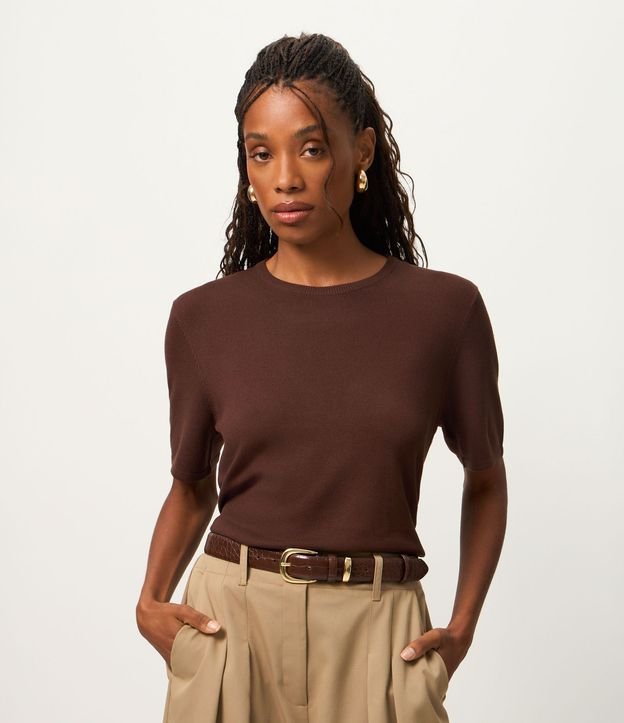 Blusa Manga Corta con Modelo Regular