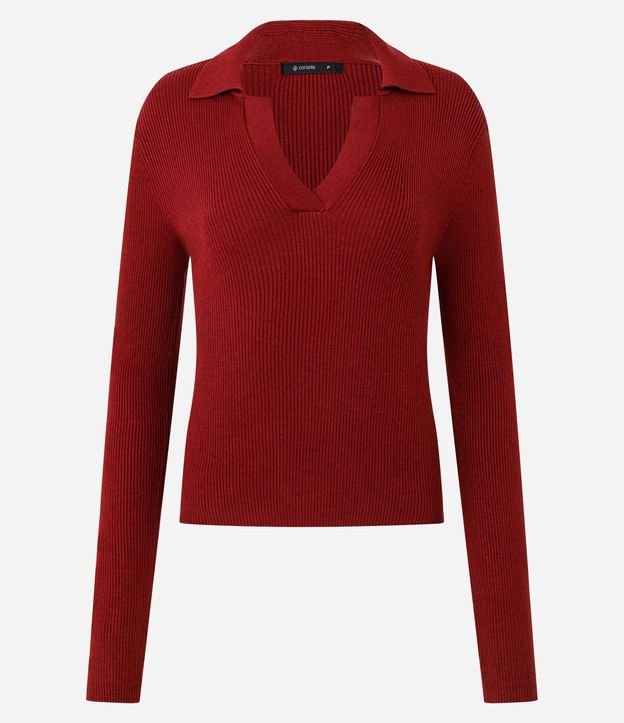 Blusa Regular con Manga Larga y Cuello Polo