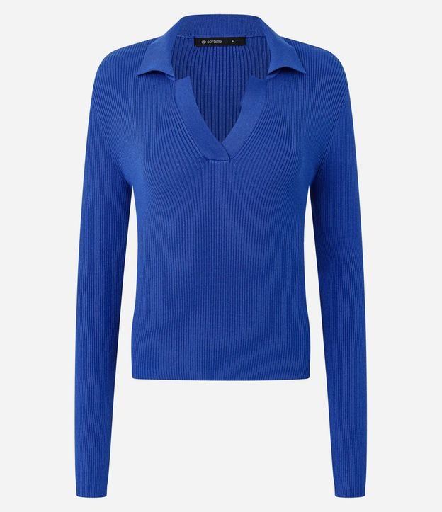 Blusa Regular con Manga Larga y Cuello Polo