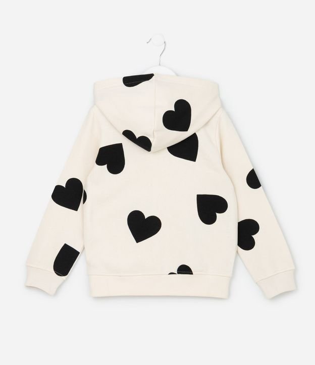 Campera Infantil en Algodón con Capucha y Estampa Corazones - Talle 5 A 16 años 3