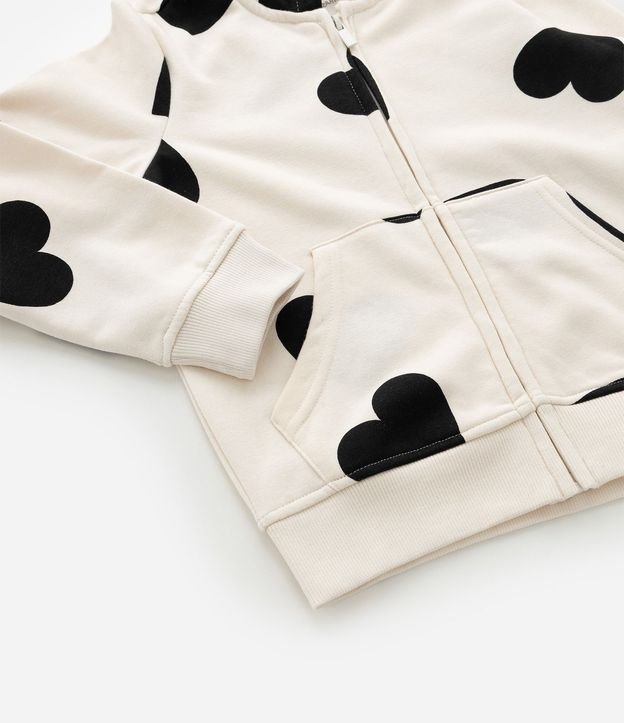 Campera Infantil en Algodón con Capucha y Estampa Corazones - Talle 5 A 16 años 8
