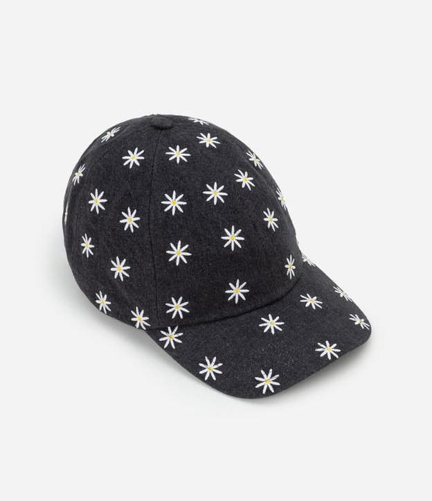 Gorra Aba Curva en Sarga con Bordado de Margaritas 2