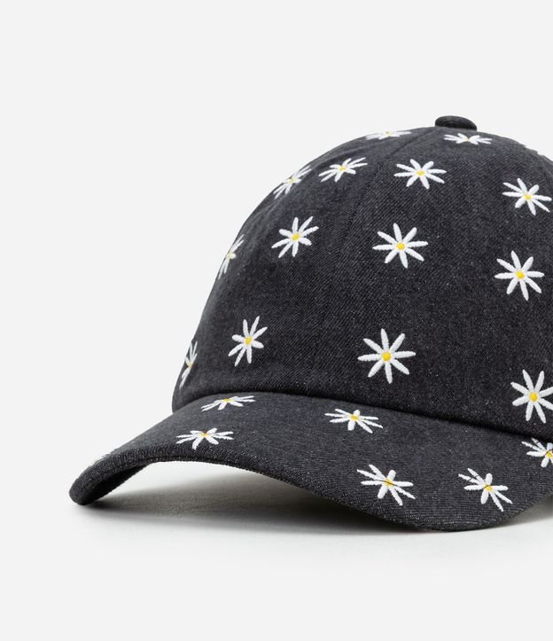 Gorra Aba Curva en Sarga con Bordado de Margaritas 5