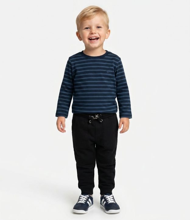 Pantalón Infantil en Felpa Liso con Cordón Ajustable - Talle 1 A 6 años 1