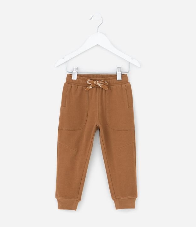 Pantalón Infantil en Felpa Liso con Cordón Ajustable - Talle 1 A 6 años 2