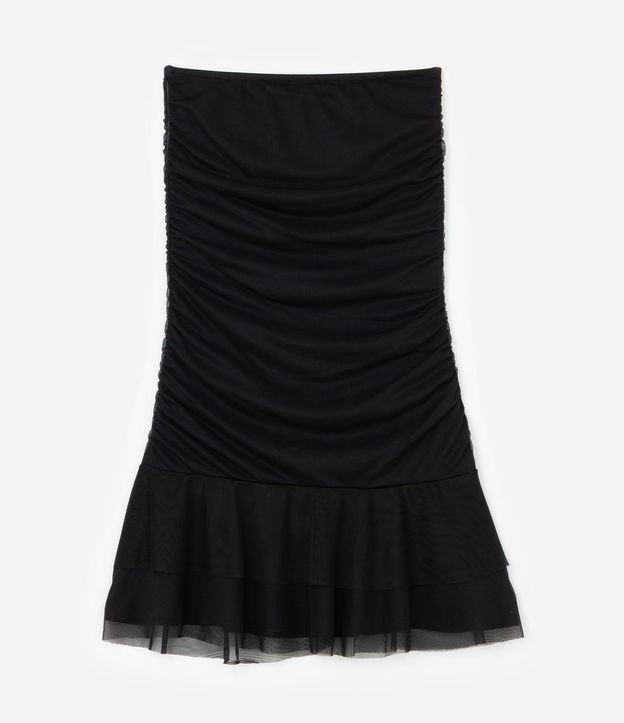 Vestido Infantil Sin Breteles en Tule - Talle 5 a 14 años 2