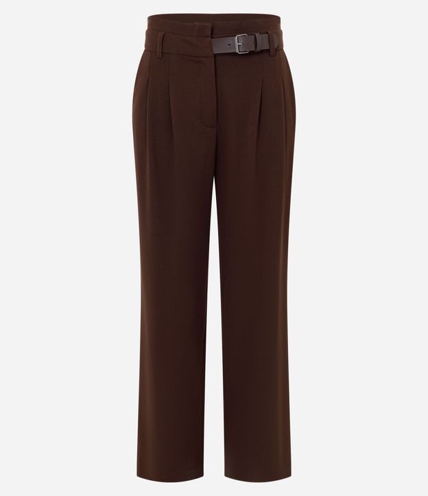 Pantalón Wide Leg Sastrería con Cinturón en PU 5